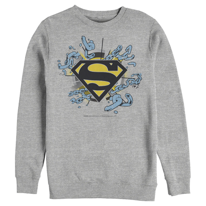 Men's Superman Logo Broken Chain Sweatshirt