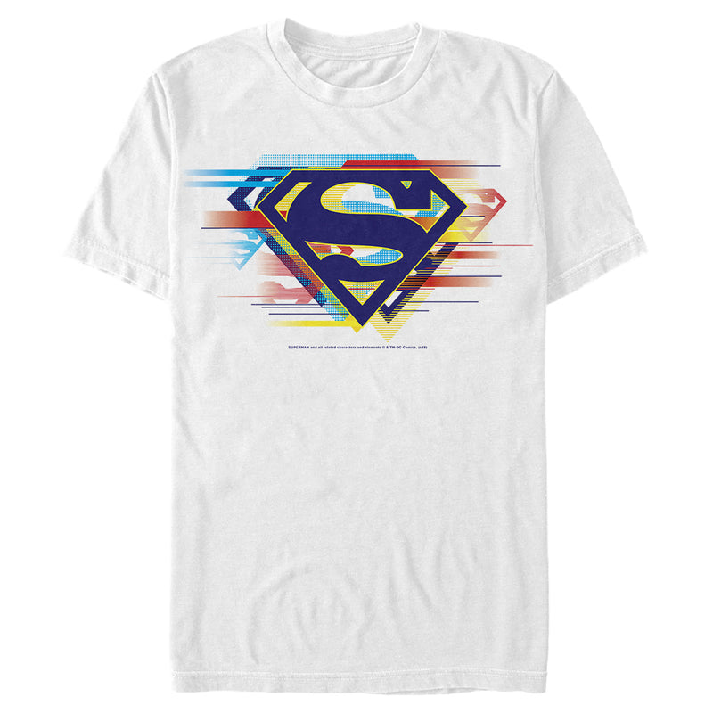 Men's Superman Logo Computer Glitch T-Shirt