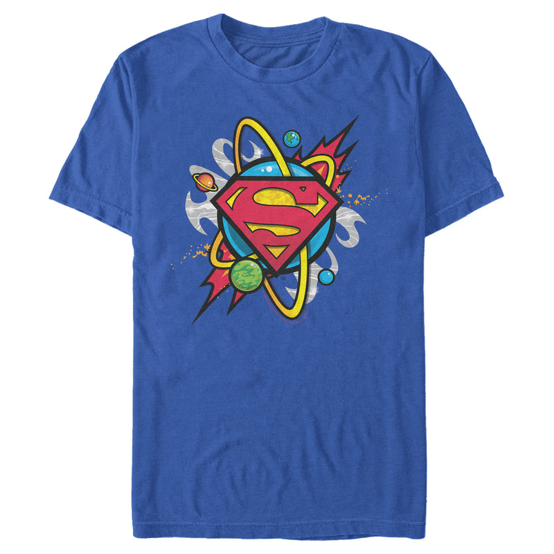 Men's Superman Logo Solar System T-Shirt