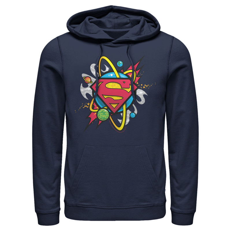 Men's Superman Logo Solar System Pull Over Hoodie