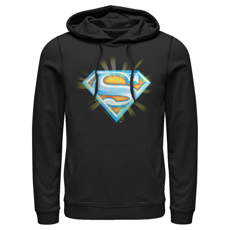 Men's Superman Glowing Shield Logo Pull Over Hoodie