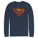 Men's Superman Logo Collage Long Sleeve Shirt