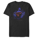 Men's Superman Hero Graffiti Neon Print T-Shirt