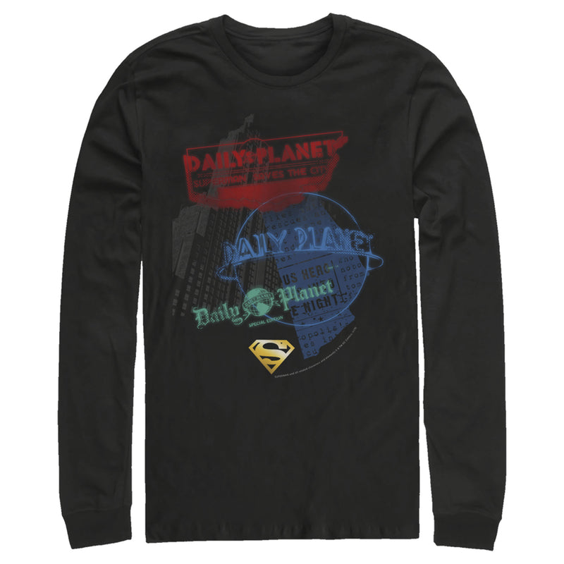 Men's Superman Daily Planet in News Long Sleeve Shirt