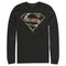 Men's Superman Floral Shield Logo Long Sleeve Shirt