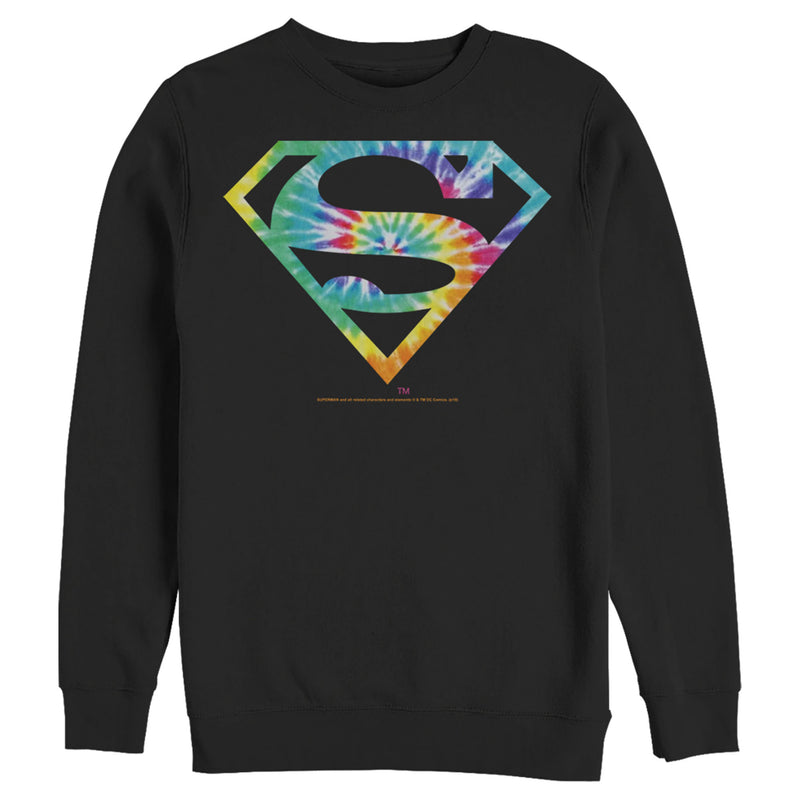 Men's Superman Tie-Dye Shield Logo Sweatshirt