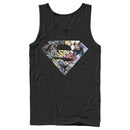 Men's Superman Comic Panel Shield Logo Tank Top