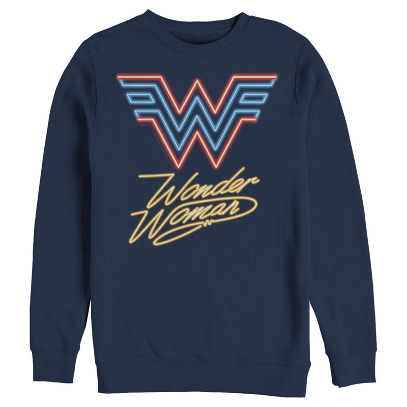 Men's Wonder Woman 1984 Neon Logo Glow Sweatshirt