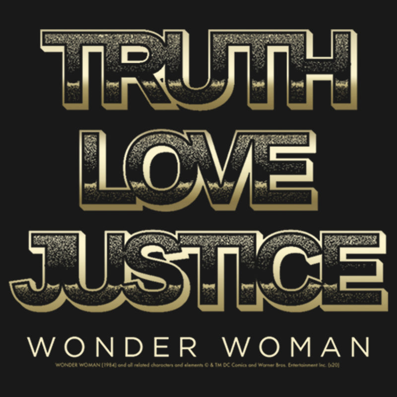 Girl's Wonder Woman 1984 Golden Truth Love Justice T-Shirt