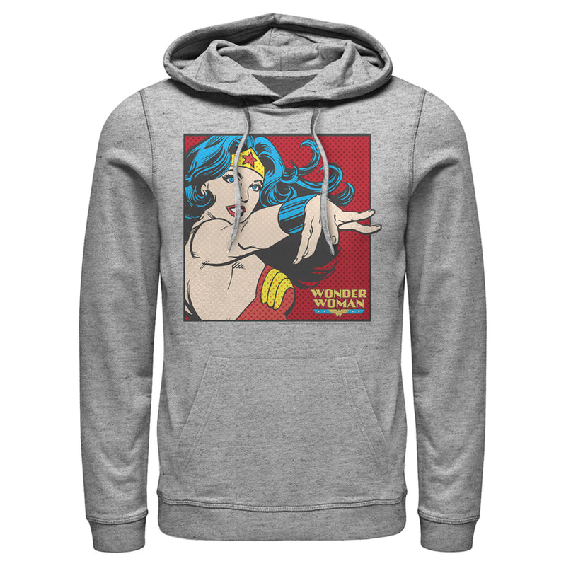 Men's Justice League Retro Pop Art Portrait Pull Over Hoodie