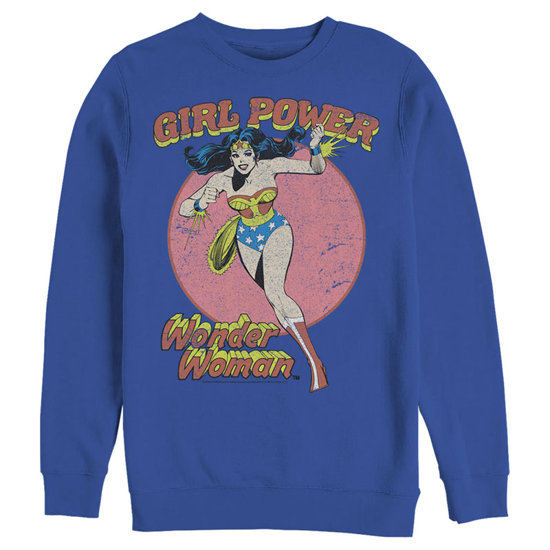 Men's Justice League Running Girl Power Text Poster Sweatshirt