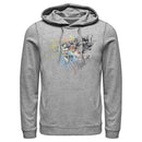 Men's Justice League Power Sketched Portrait Pull Over Hoodie