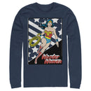 Men's Justice League Stars And Stripes Poster Long Sleeve Shirt