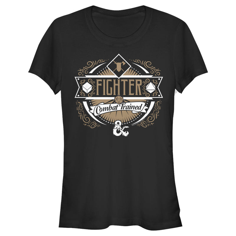 Junior's Dungeons & Dragons Fighter Combat-Trained Badge T-Shirt
