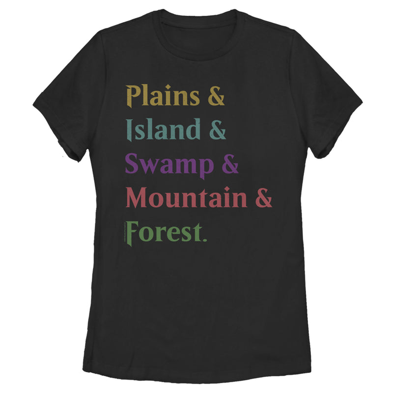 Women's Magic: The Gathering Land Card Names T-Shirt