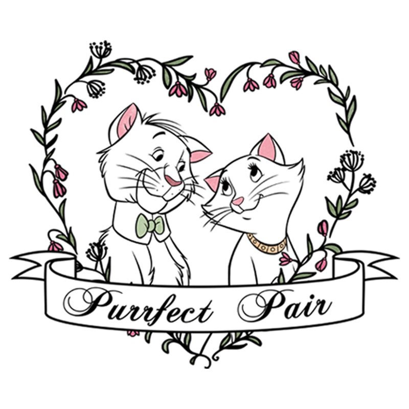 Girl's Aristocats Thomas and Duchess Purrfect Pair Heart T-Shirt