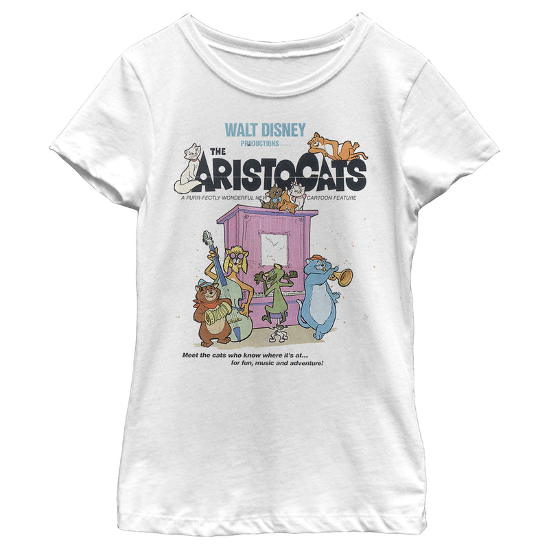 Girl's Aristocats Movie Poster Meet The Cats T-Shirt