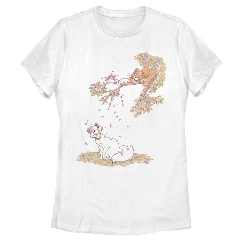 Women's Aristocats Duchess and O'Malley Raining Petals T-Shirt