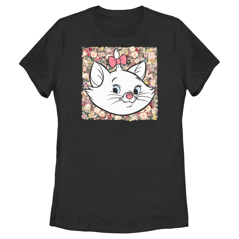 Women's Aristocats Marie In A Bed Of Flowers Cuteness Stare T-Shirt