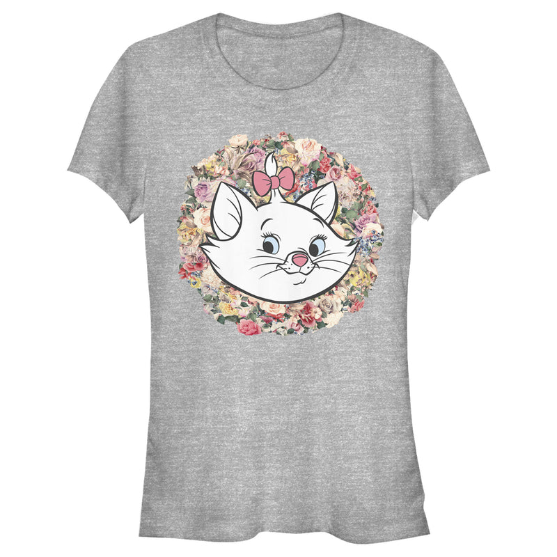 Junior's Aristocats Floral Marie White Kitten T-Shirt