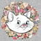 Junior's Aristocats Floral Marie White Kitten T-Shirt