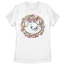 Women's Aristocats Floral Marie White Kitten T-Shirt