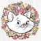 Women's Aristocats Floral Marie White Kitten T-Shirt