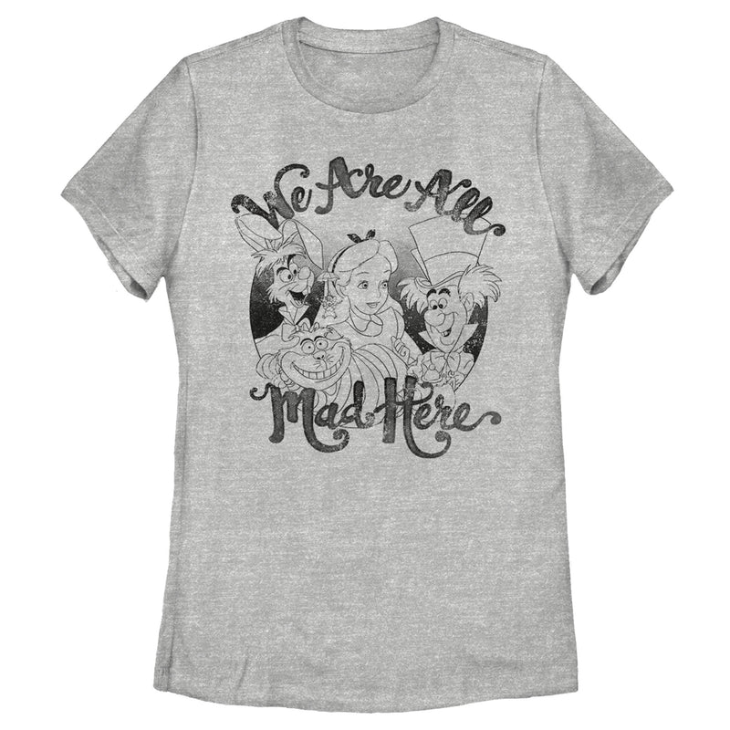 Women's Alice in Wonderland We Are All Mad Here T-Shirt