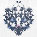 Women's Alice in Wonderland Distressed Ink Portrait T-Shirt