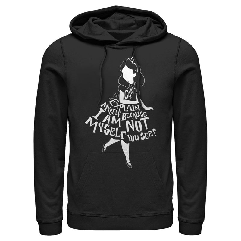 Men's Alice in Wonderland I Am Not Myself Silhouette Pull Over Hoodie