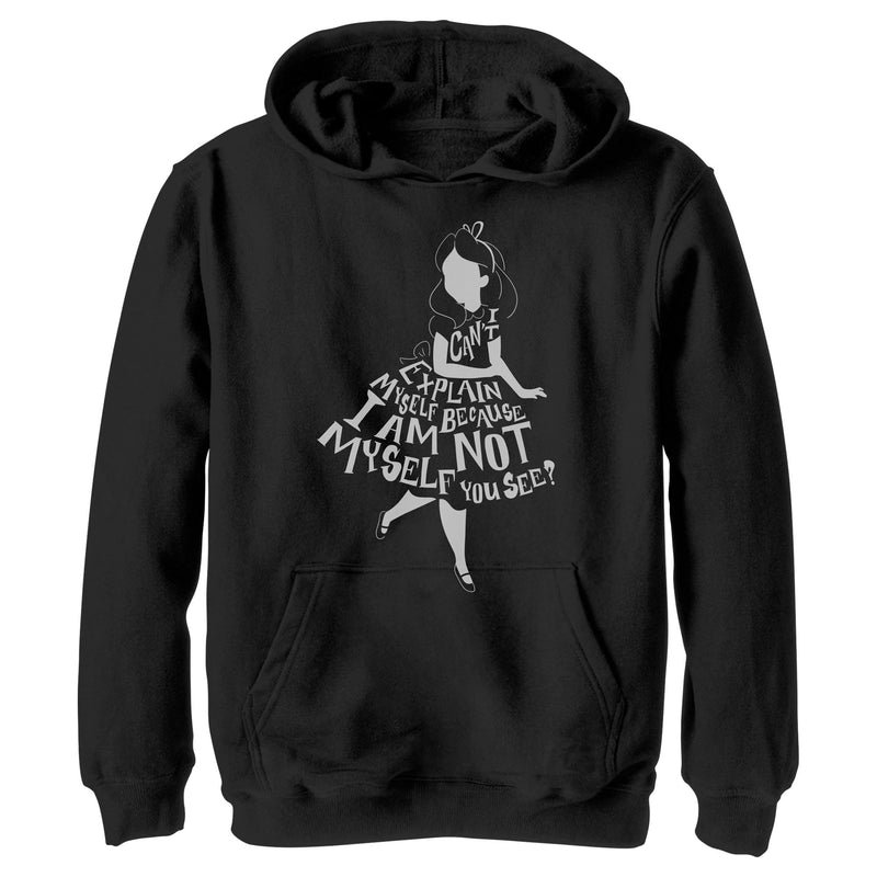 Boy's Alice in Wonderland I Am Not Myself Silhouette Pull Over Hoodie