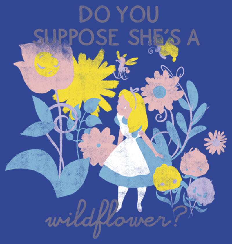 Junior's Alice in Wonderland Do You Suppose She's a Wildflower? T-Shirt