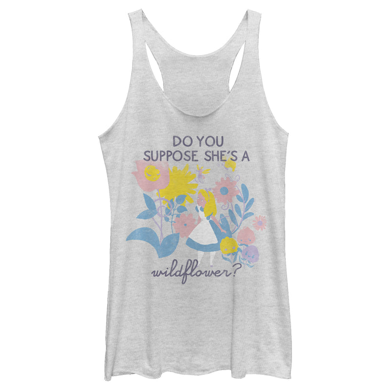 Women's Alice in Wonderland Do You Suppose She's a Wildflower? Racerback Tank Top