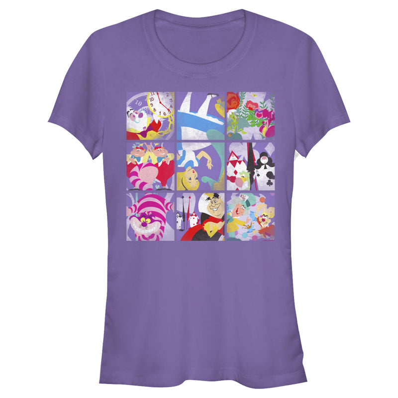 Junior's Alice in Wonderland Distressed Character Portraits T-Shirt