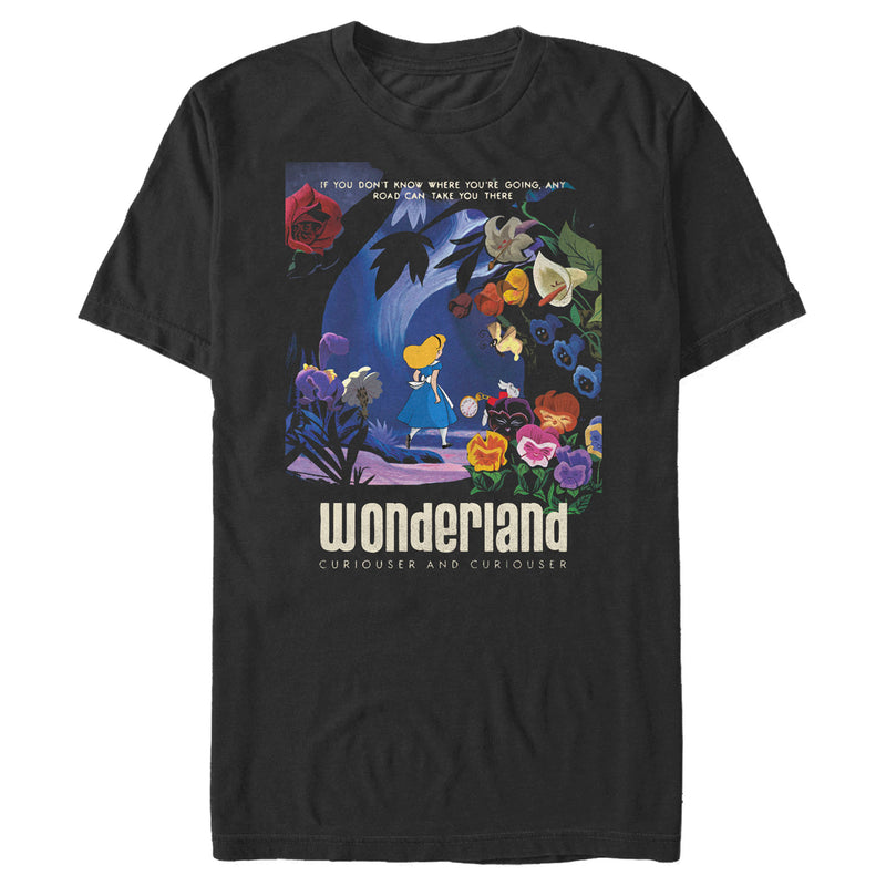 Men's Alice in Wonderland Any Road Will Take You There The White Rabbit T-Shirt