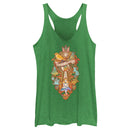 Women's Alice in Wonderland Distressed Retro Keyhole Racerback Tank Top