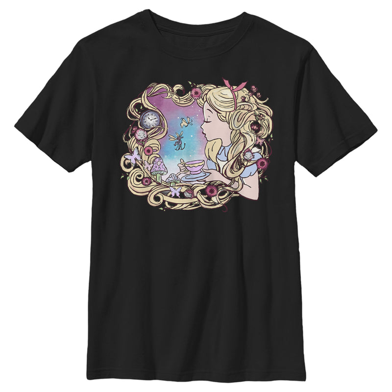 Boy's Alice in Wonderland Artistic Alice Long Hair Tea Party T-Shirt