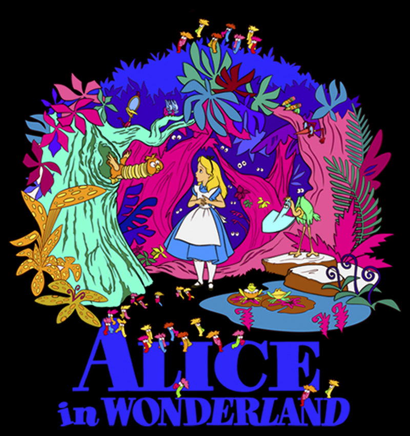 Boy's Alice in Wonderland Alice In Colorful Scary Forest T-Shirt