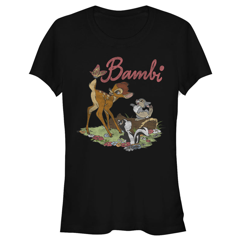 Junior's Bambi Flower, Thumper and a Butterfly T-Shirt