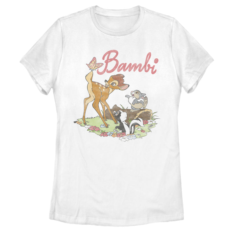 Women's Bambi Flower, Thumper and a Butterfly T-Shirt