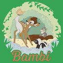 Junior's Bambi Cartoon Thumper & Flower with Butterfly T-Shirt