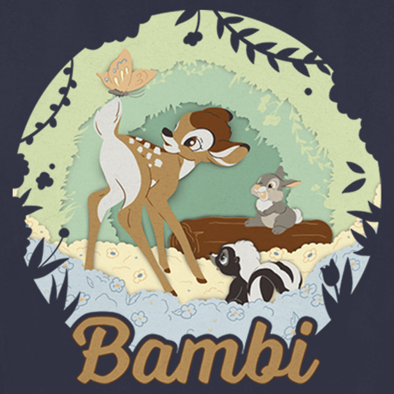 Women's Bambi Cartoon Thumper & Flower with Butterfly T-Shirt