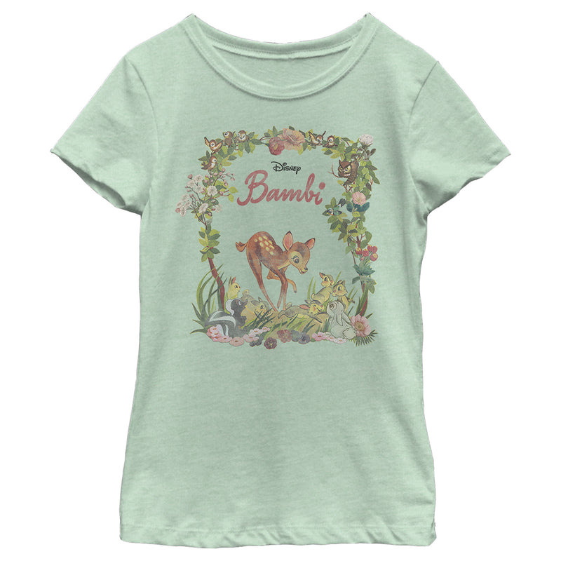 Girl's Bambi Floral Arch and Forest Friends T-Shirt