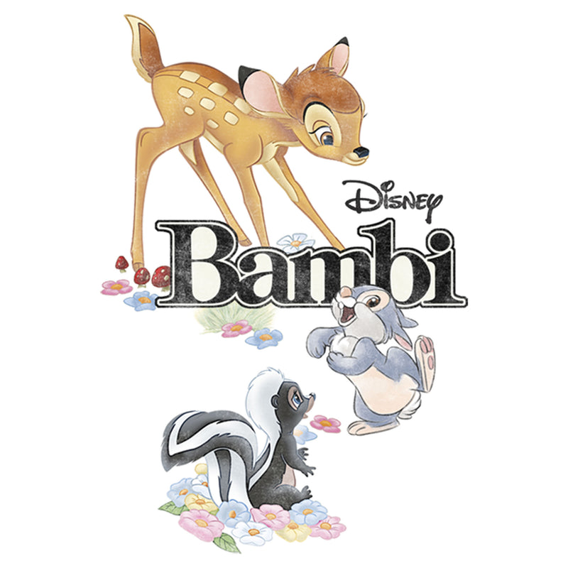 Men's Bambi Movie Logo With Flower and Thumper Sweatshirt