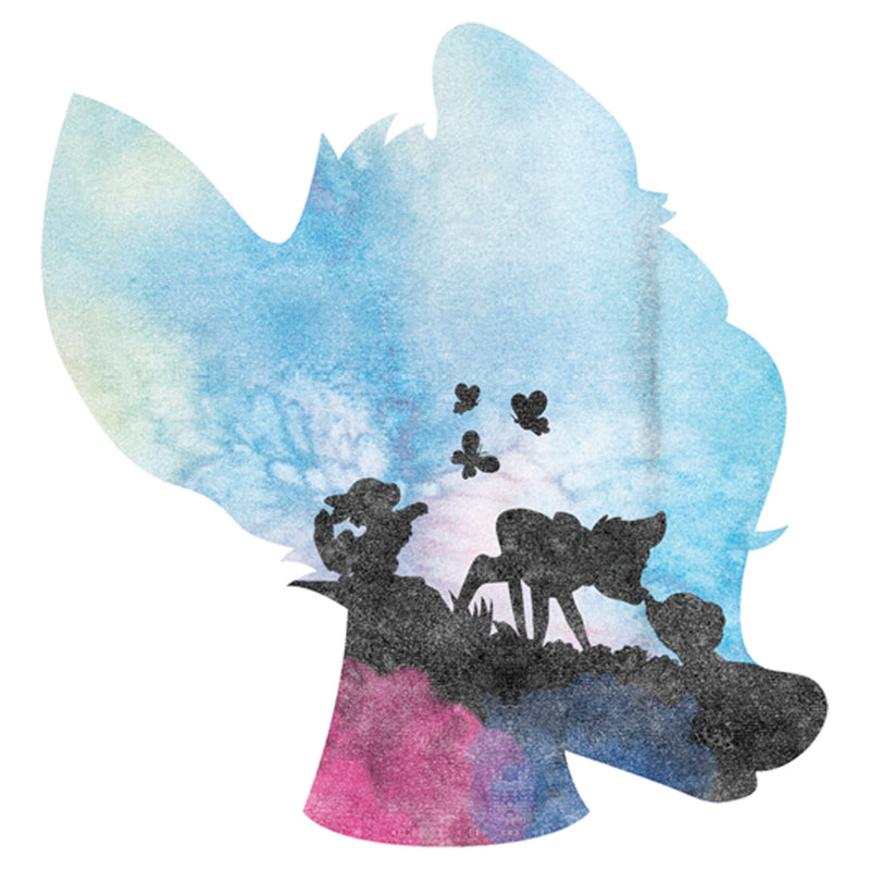Boy's Bambi Blue Watercolor Silhouette T-Shirt