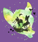 Girl's Bambi Green Watercolor Silhouette T-Shirt