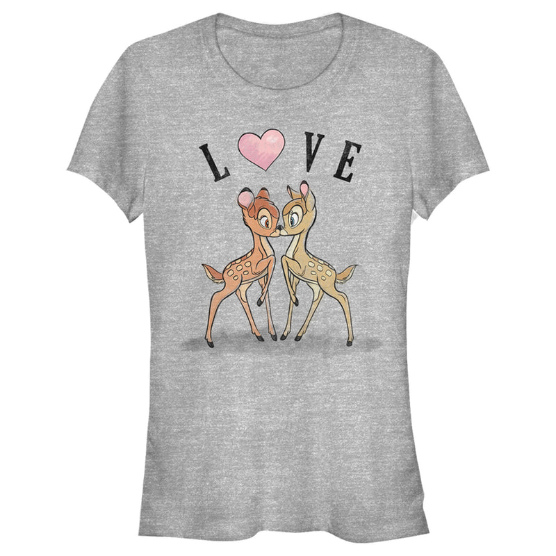 Junior's Bambi Valentine's Day Bambi and Faline Love T-Shirt