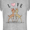 Junior's Bambi Valentine's Day Bambi and Faline Love T-Shirt