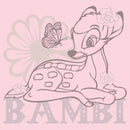 Junior's Bambi Flower and Butterfly Sketch T-Shirt