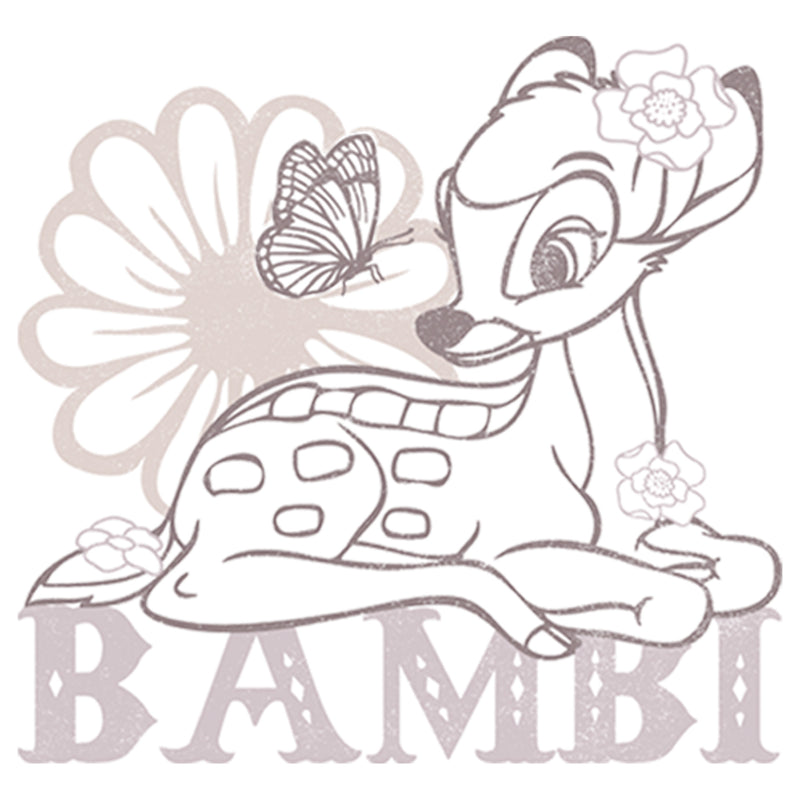 Boy's Bambi Flower and Butterfly Sketch T-Shirt